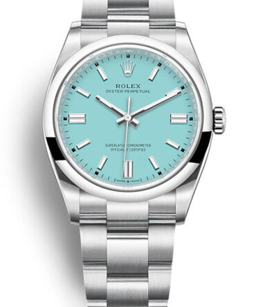 Replica Rolex Oyster Perpetual Lady 36mm Turquoise Blue Dial 126000