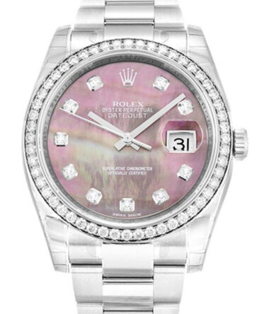 Rolex Datejust Diamond Bezel Pink Dial 116244 Oyster Replica