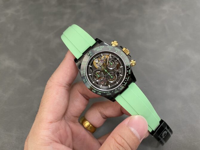 Rolex Daytona PVD Ceramic Bezel GET Best Edition Green Rubber Strap