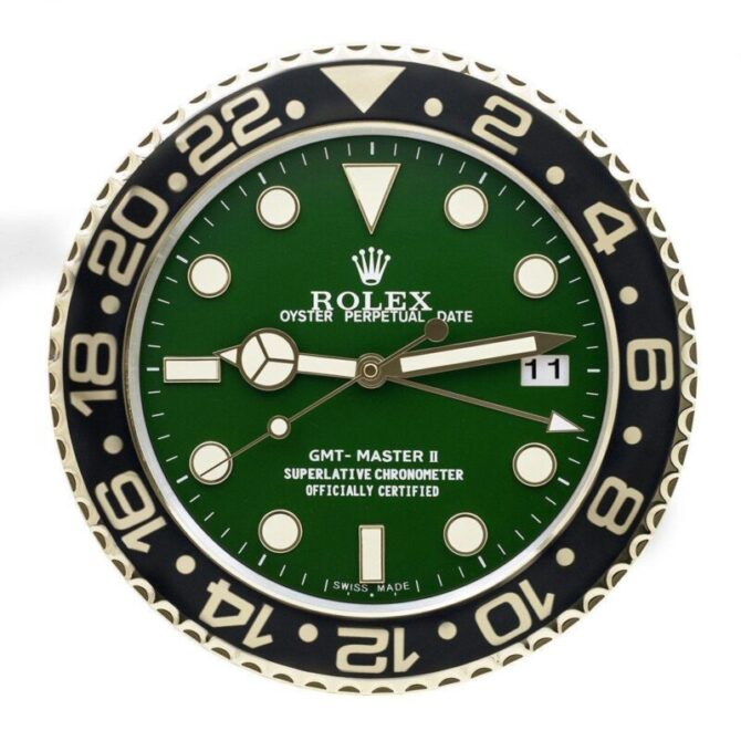 Rolex GMT Master Gold & Green Vintage Wall Clocks