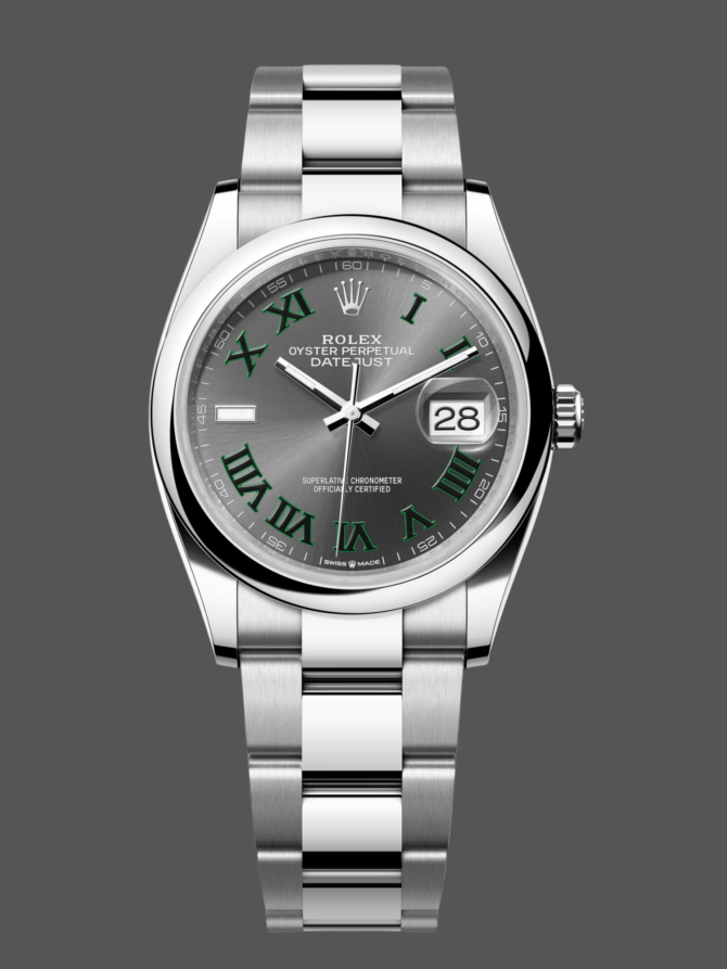 Rolex Datejust 126200 Stainless Steel Grey Wimbledon dial 36MM Unisex Replica Watch