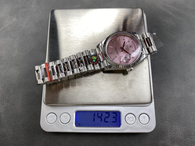 Replica Rolex Day Date 36mm Pink Diamond-Set Dial Fluted Bezel President m128239 0071