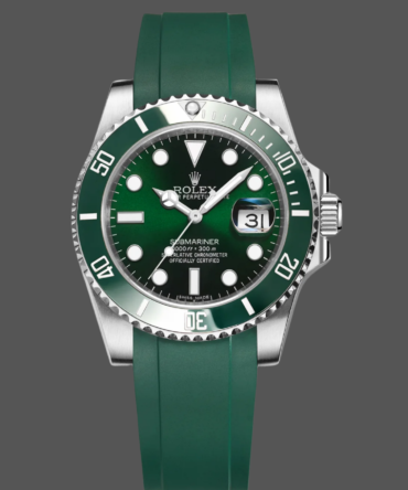 Rolex Submariner 126610LV Green Rubber Strap Black Dial 41mm Mens Replica Watch