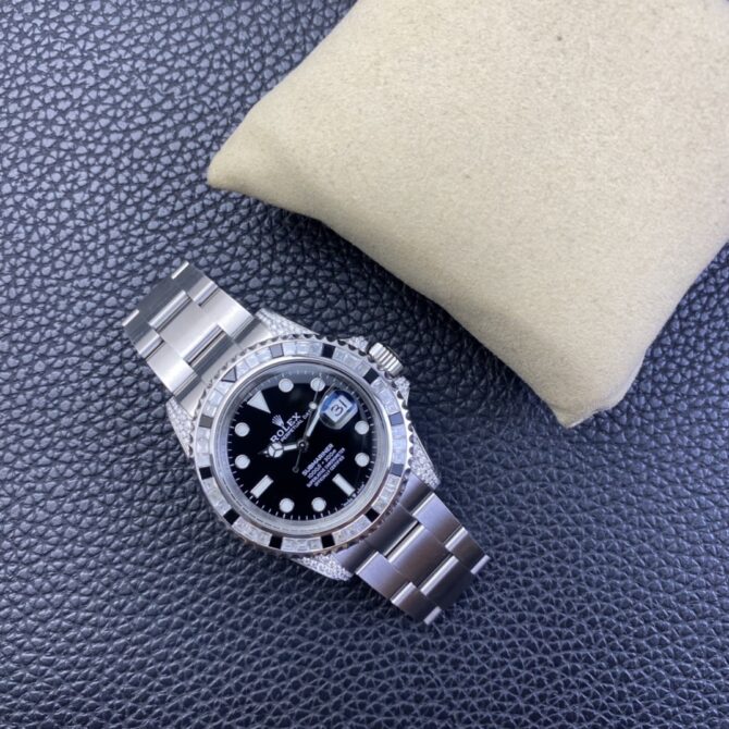 Rolex Submariner 116610 Black Dial Diamond Case 40MM Men's Watch