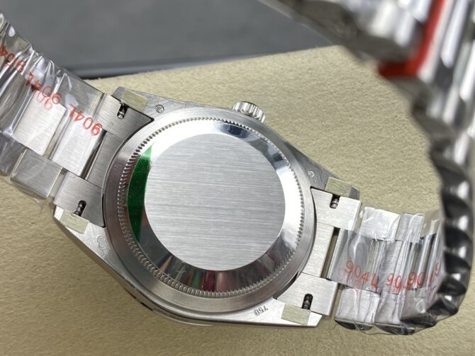 Replica Rolex Day Date 36 Mother of Pearl Dial Diamond Bezel Platinum President m128396tbr 0005