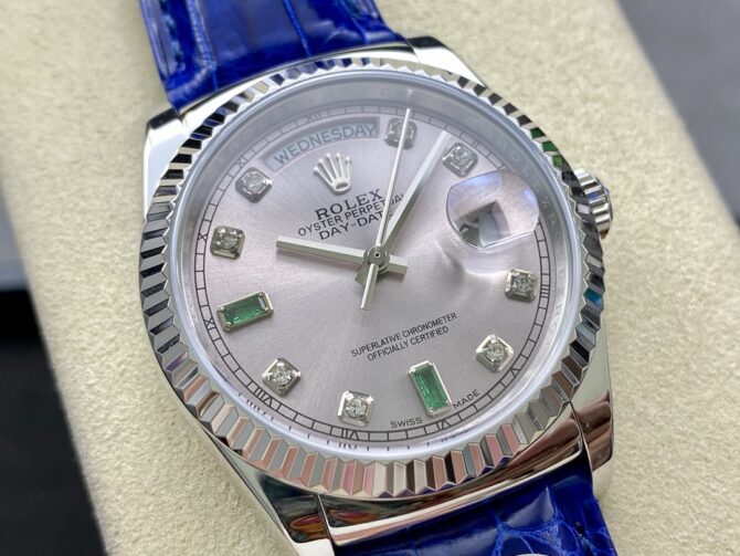 Replica Rolex Day Date 36 White Gold Diamond Rhodium Dial 118139 0053