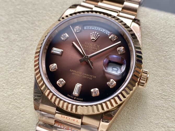 Replica Rolex Day-Date 128239 Blue Ombre Diamond Dial 36MM Unisex Watch