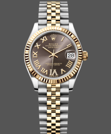 Rolex Datejust 31mm Stainless Steel and Yellow Gold 278273 0018 Grey VI Roman Jubilee