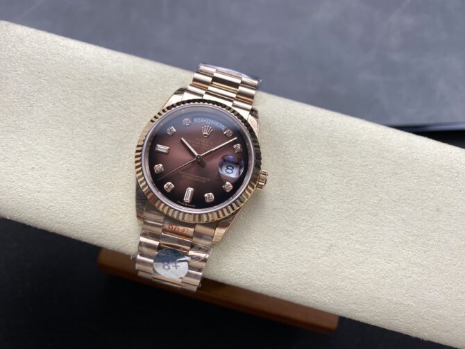 Replica Rolex Day-Date 128239 Blue Ombre Diamond Dial 36MM Unisex Watch
