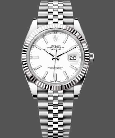 Rolex Datejust 41 Steel & White Gold White Dial Jubilee Bracelet M126334 0010 Men's Watch