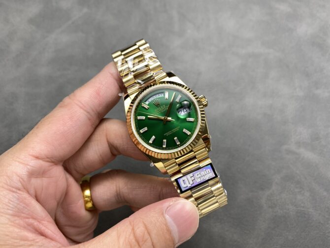 Replica Rolex Day Date 36 Yellow Gold Automatic Green Diamond Dial M128238 0130