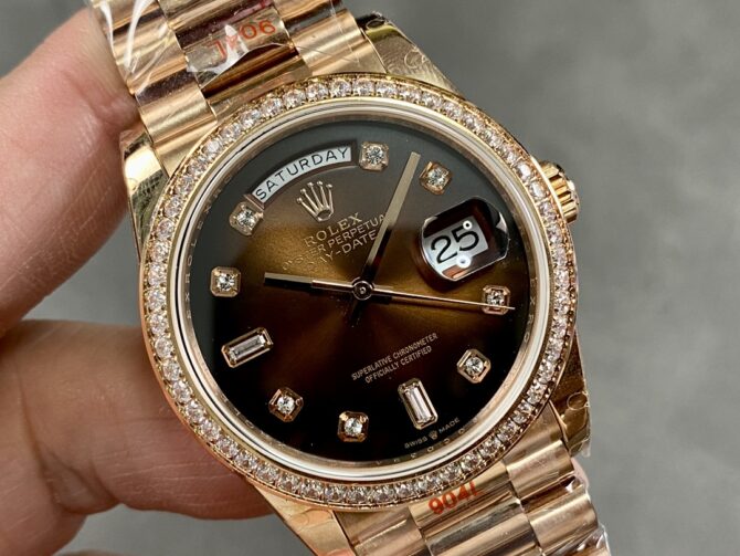 Replica Rolex Day-Date 36MM 128345RBR 0028 Mother of Pearl White Dial Everose Gold Unisex Watch