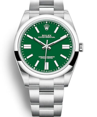 Replica Rolex Oyster Perpetual Lady 41mm Green Dial 124300