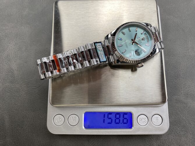 Replica Rolex Day Date 36 Fluted Bezel Platinum Bracelet 128236 0009