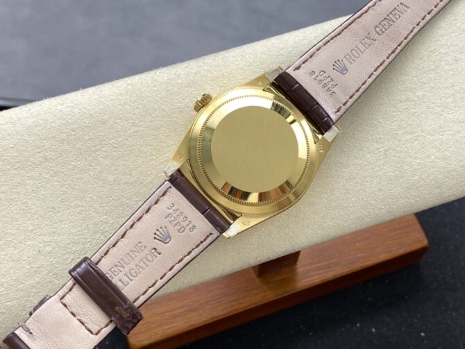 Replica Rolex Day Date 36 Yellow Gold Chocolate Dial 118138 0005 Leather Watch