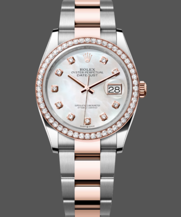 Rolex Datejust Mother of Pearl Diamond Dial Diamond Bezel 36mm m126281rbr 0010 Women's Watch