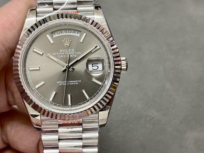 Replica Rolex Day Date 40 18K White Gold Slate Dial M228239 0060 Men's Watch