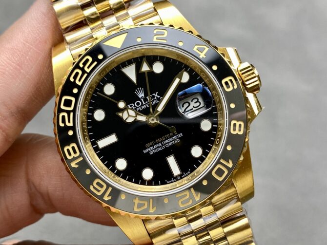 Rolex GMT Master II 40mm m126718grnr 0001 Oyster Bracelet Black Dial Mens Replica Watch