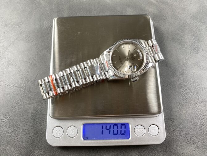 Replica Rolex Day-Date 128239 0005 White Gold Silver Index Dial 36MM Unisex Watch