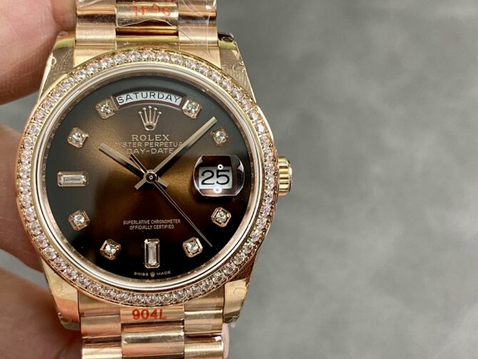 Replica Rolex Day-Date 36MM 128345RBR 0028 Mother of Pearl White Dial Everose Gold Unisex Watch